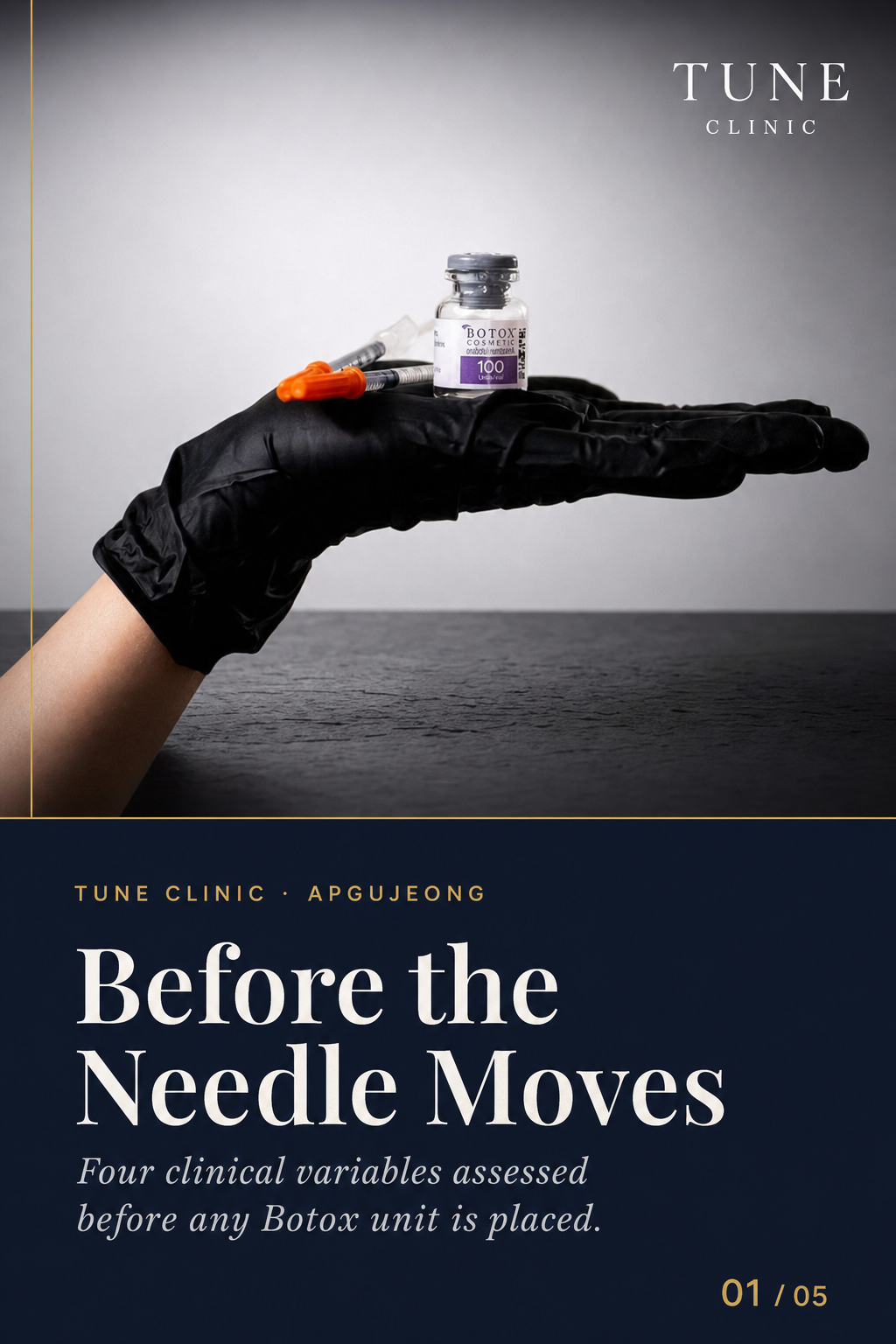 Before the Needle Moves — Four clinical variables assessed before any Botox unit is placed.