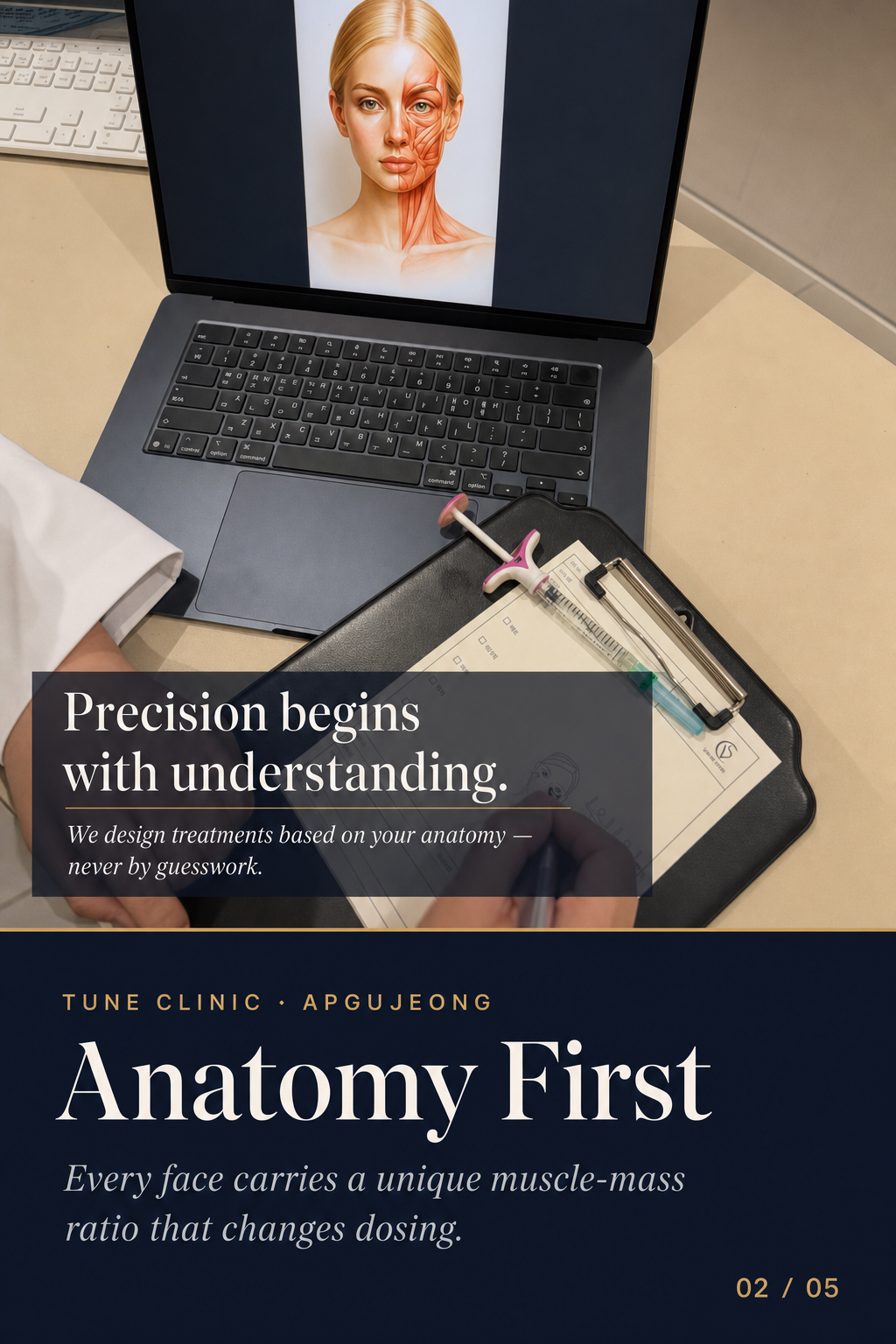 Anatomy First — Every face carries a unique muscle-mass ratio that changes dosing.