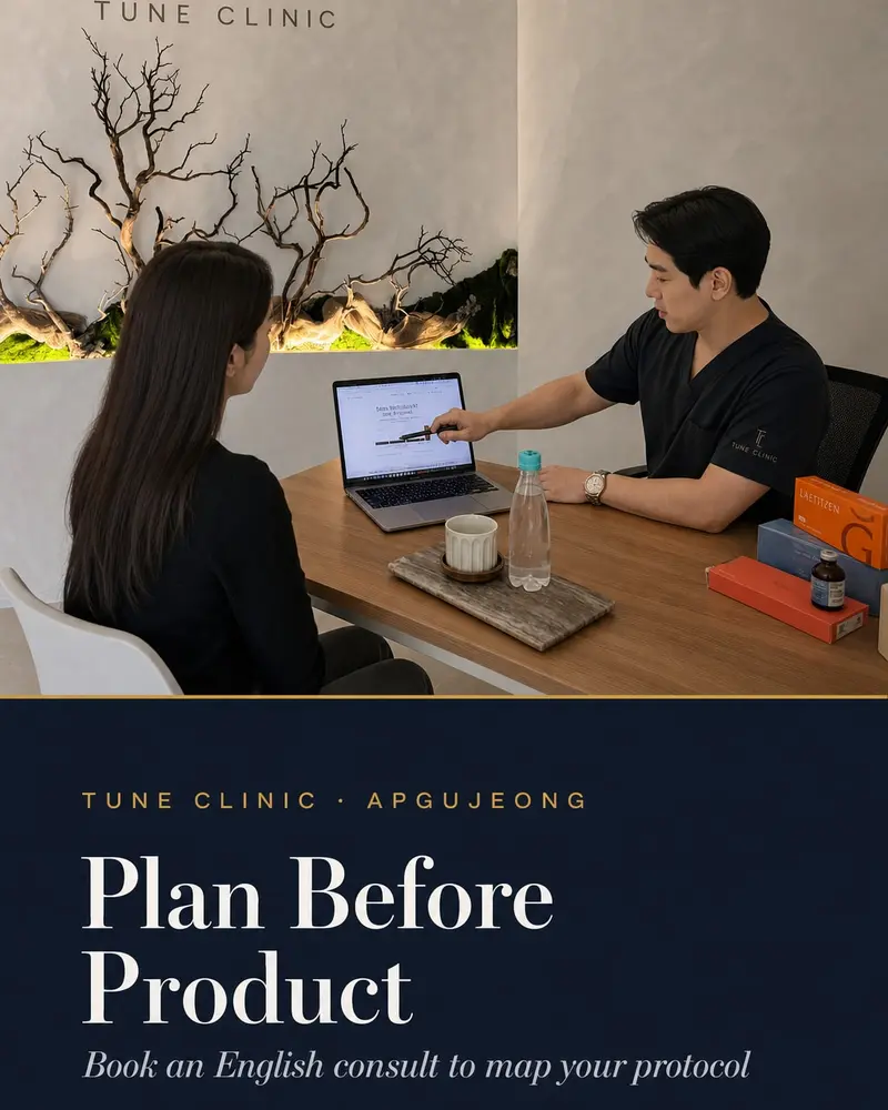 Plan Before Product — Book an English consult to map your protocol