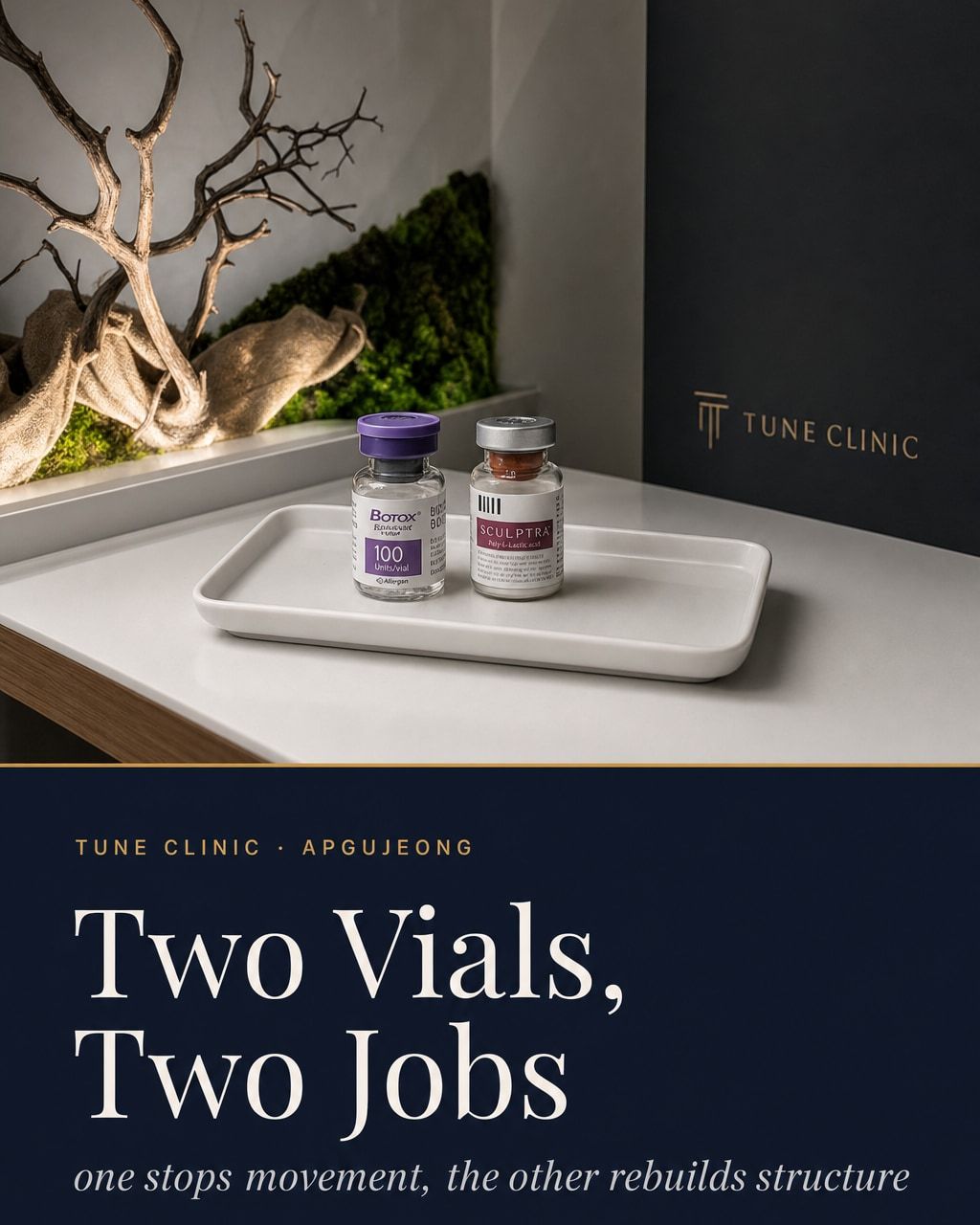 Two Vials, Two Jobs — one stops movement, the other rebuilds structure