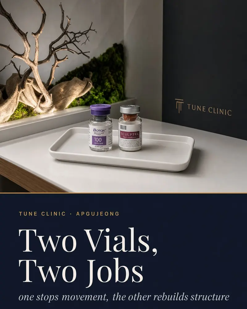 Two Vials, Two Jobs — one stops movement, the other rebuilds structure