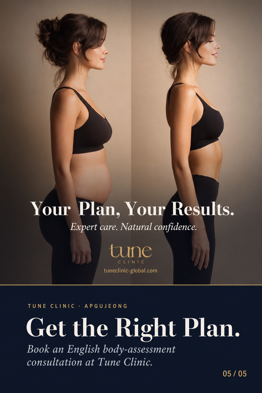 Get the Right Plan. — Book an English body-assessment consultation at Tune Clinic.