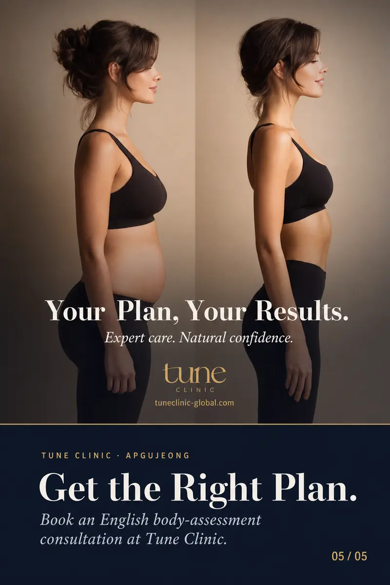 Get the Right Plan. — Book an English body-assessment consultation at Tune Clinic.