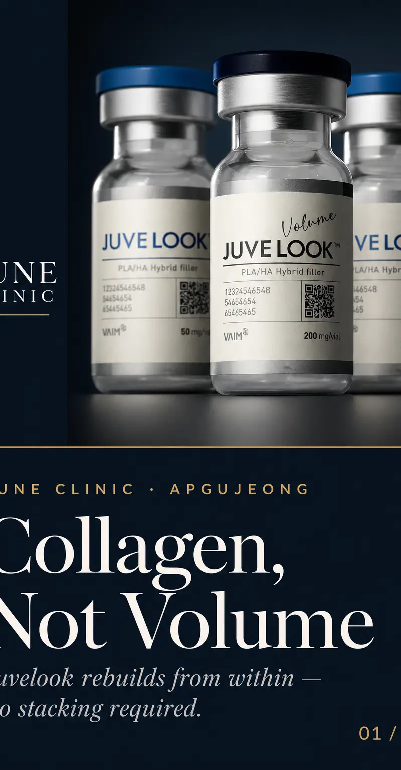 Collagen, Not Volume — Juvelook rebuilds from within — no stacking required.