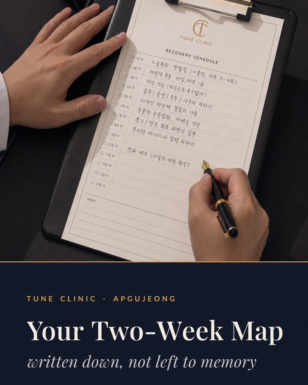 Your Two-Week Map — written down, not left to memory