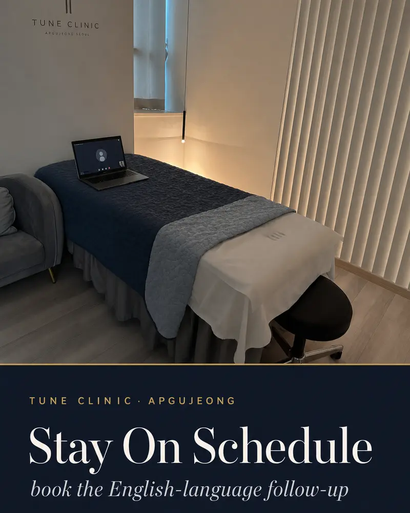 Stay On Schedule — book the English-language follow-up