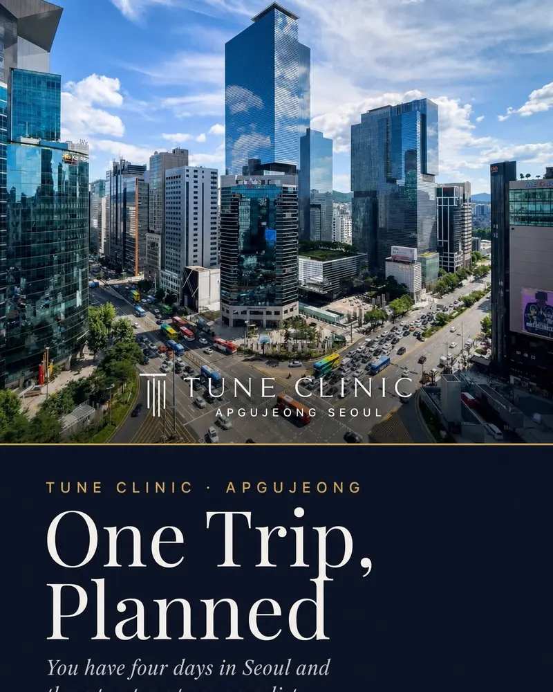 One Trip, Planned — You have four days in Seoul and three treatments on your list