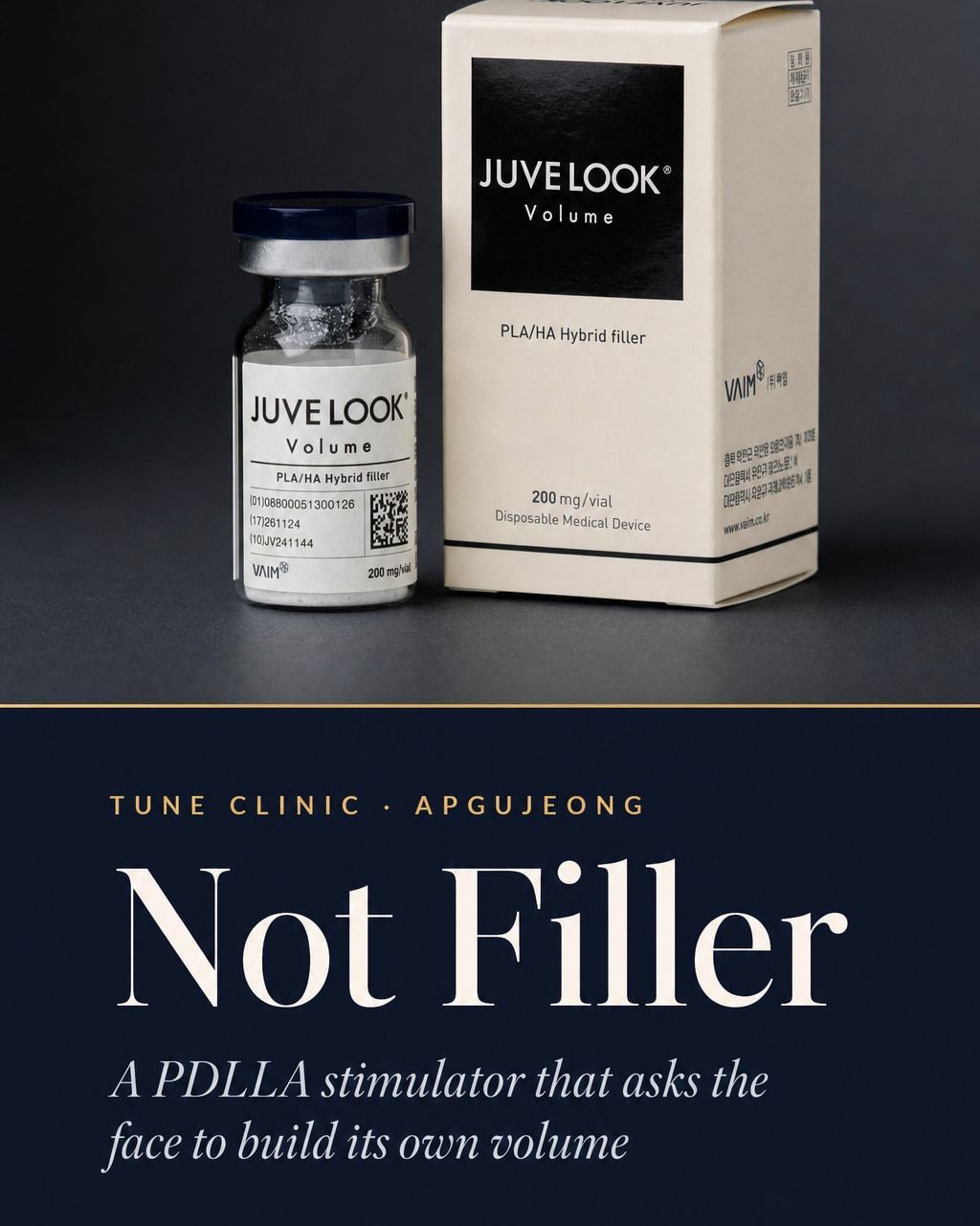 Not Filler — A PDLLA stimulator that asks the face to build its own volume