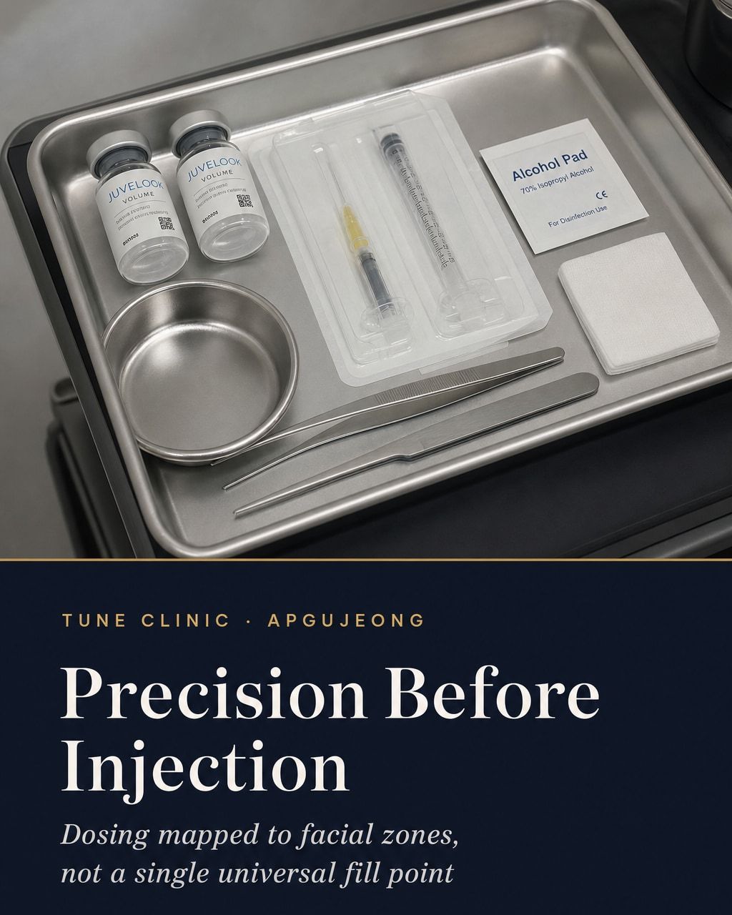 Precision Before Injection — Dosing mapped to facial zones, not a single universal fill point