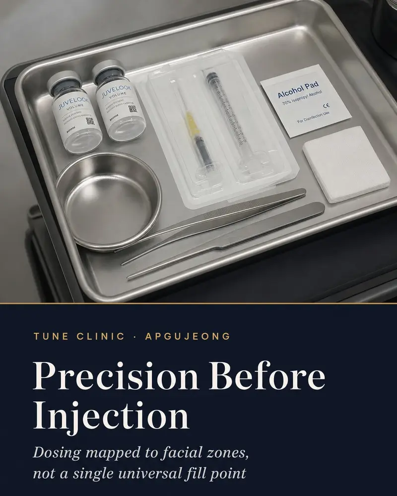 Precision Before Injection — Dosing mapped to facial zones, not a single universal fill point