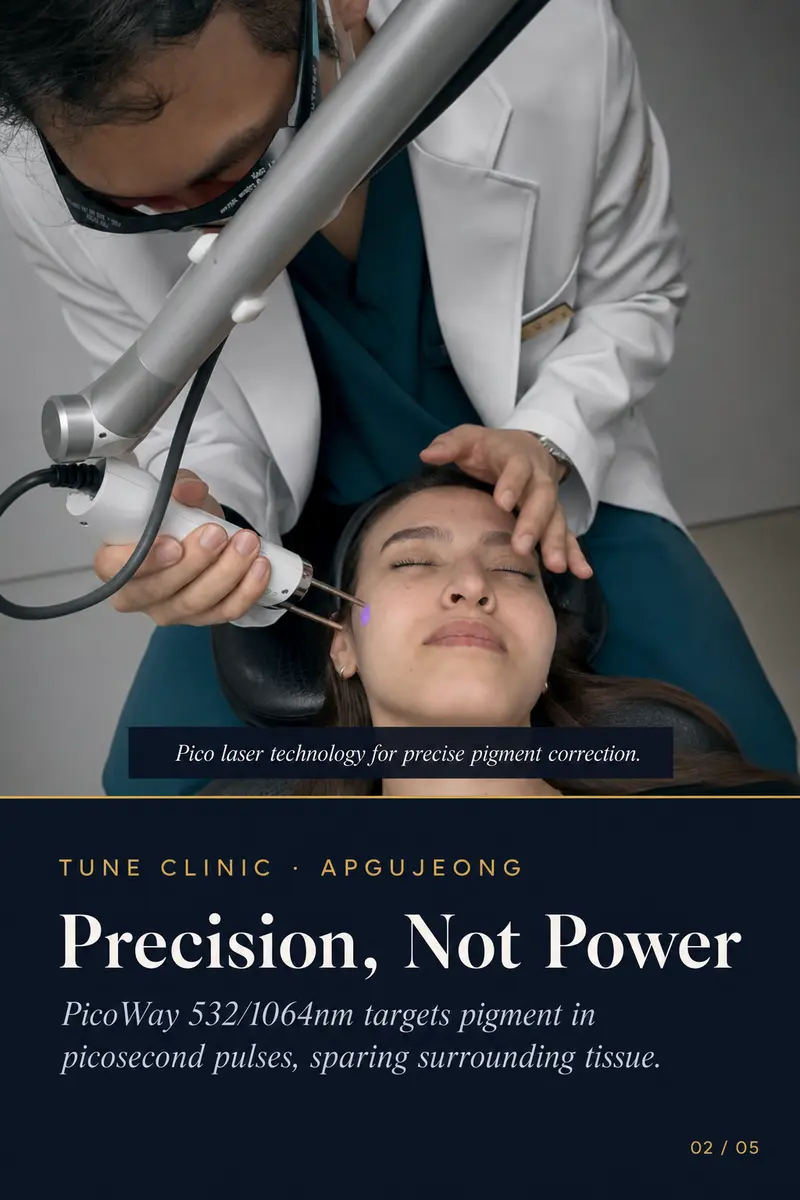 Precision, Not Power — Cutera Enlighten 532/1064nm targets pigment in picosecond pulses, sparing surrounding tissue.